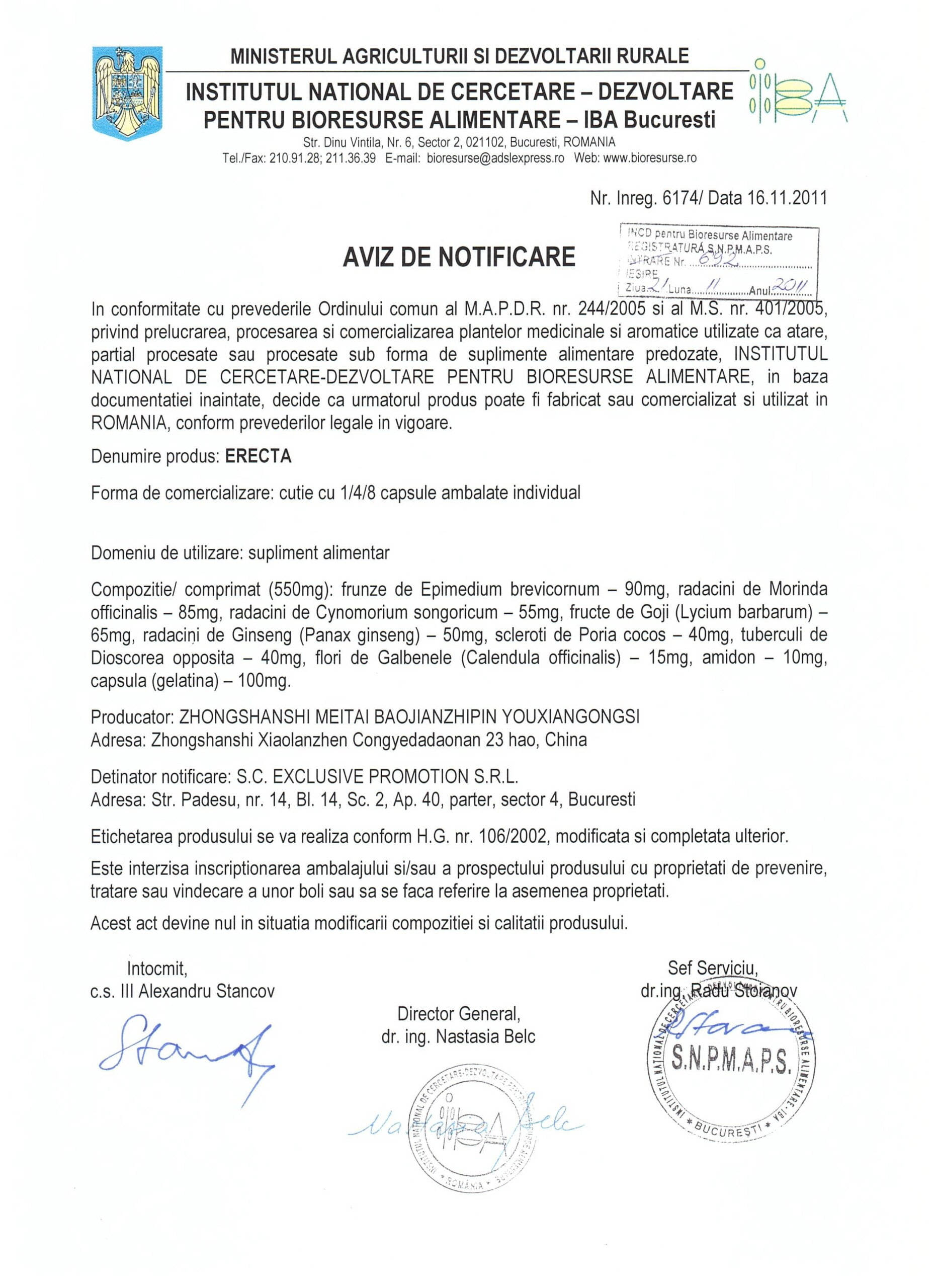 Erecta - Certificare IBA | Magazin pastile potenta